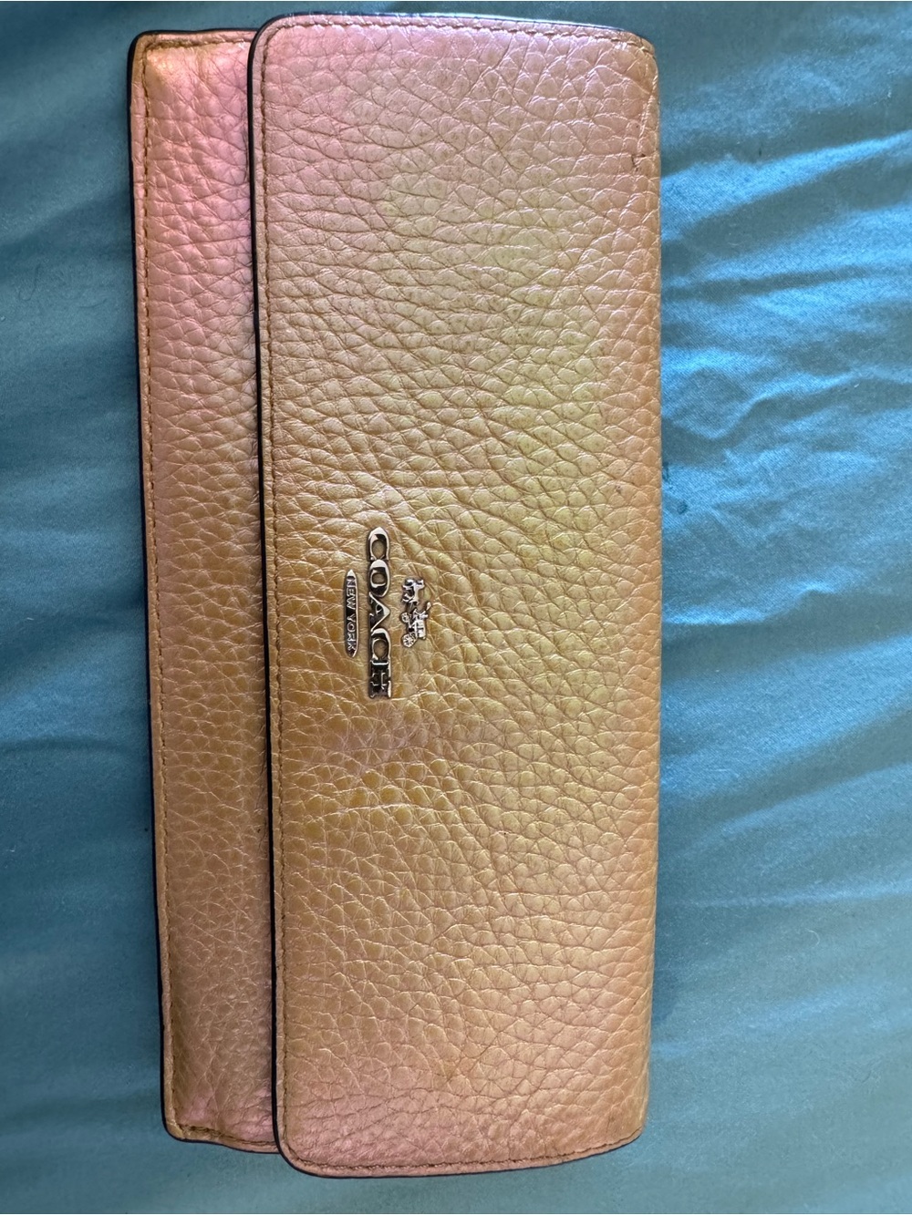 Coach pink and gold flourenscent wallet